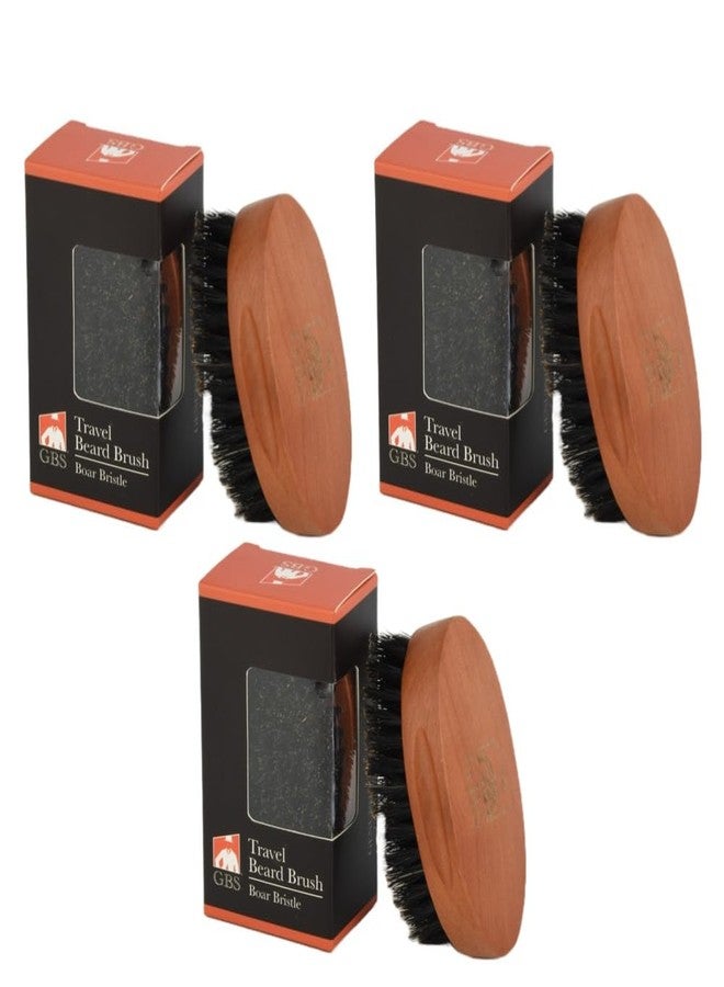 G.B.S 100% Natural Boar Bristles Beard Brush - Small Travel Size with Ergonomically Designed Wood Handle - Professional Beard and Mustache Grooming Softens and Untangles Your Beard (3) - Image 1